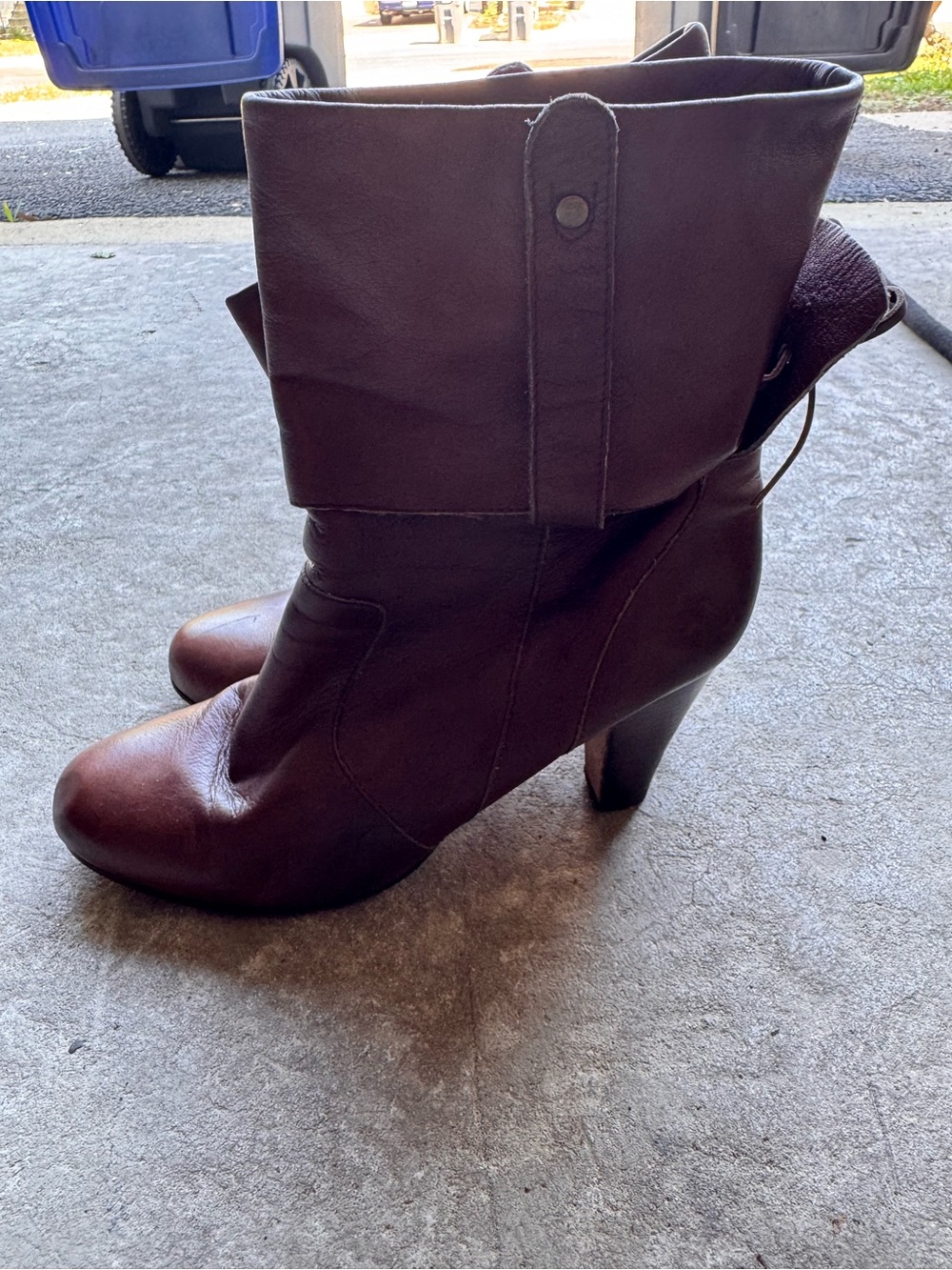Dolce Vita Brown Fold-Over Mid-Calf Heeled Boots